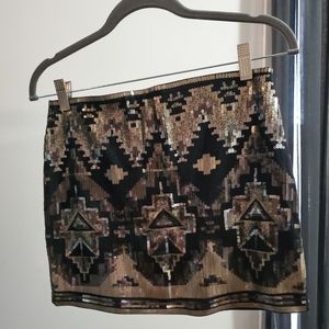 Express Sequin Mini Skirt XS